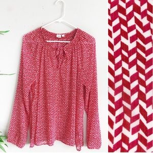 GAP Chevron Tie Neck Blouse